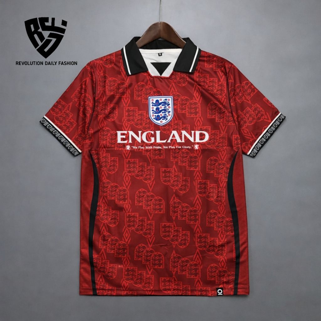 JERSEY RETRO ENGLAND RED FULL PRINTING | JERSEY RETRO | JERSEY VINTAGE | JERSEY CASUAL | JERSEY BAND