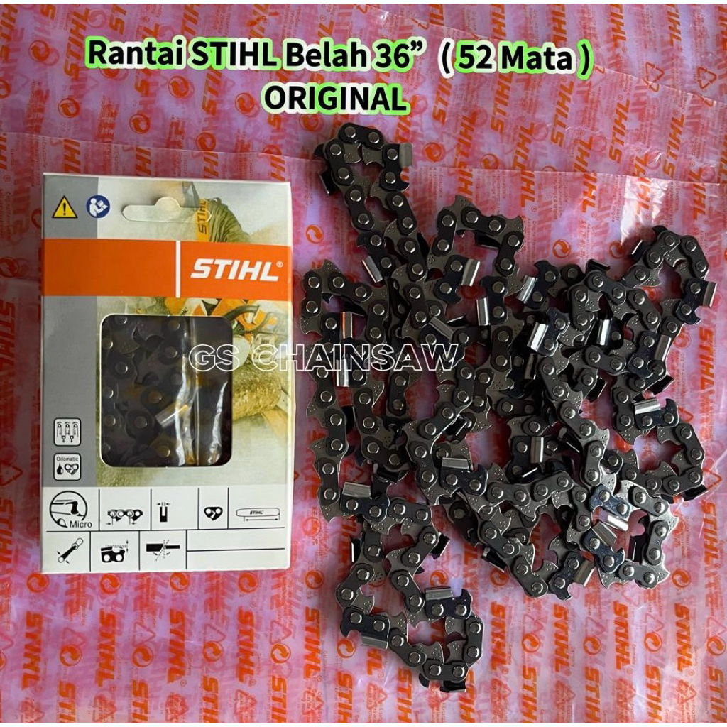 Rantai belah stihl bar 36 inch 52T mesin chainsaw stihl MS-070