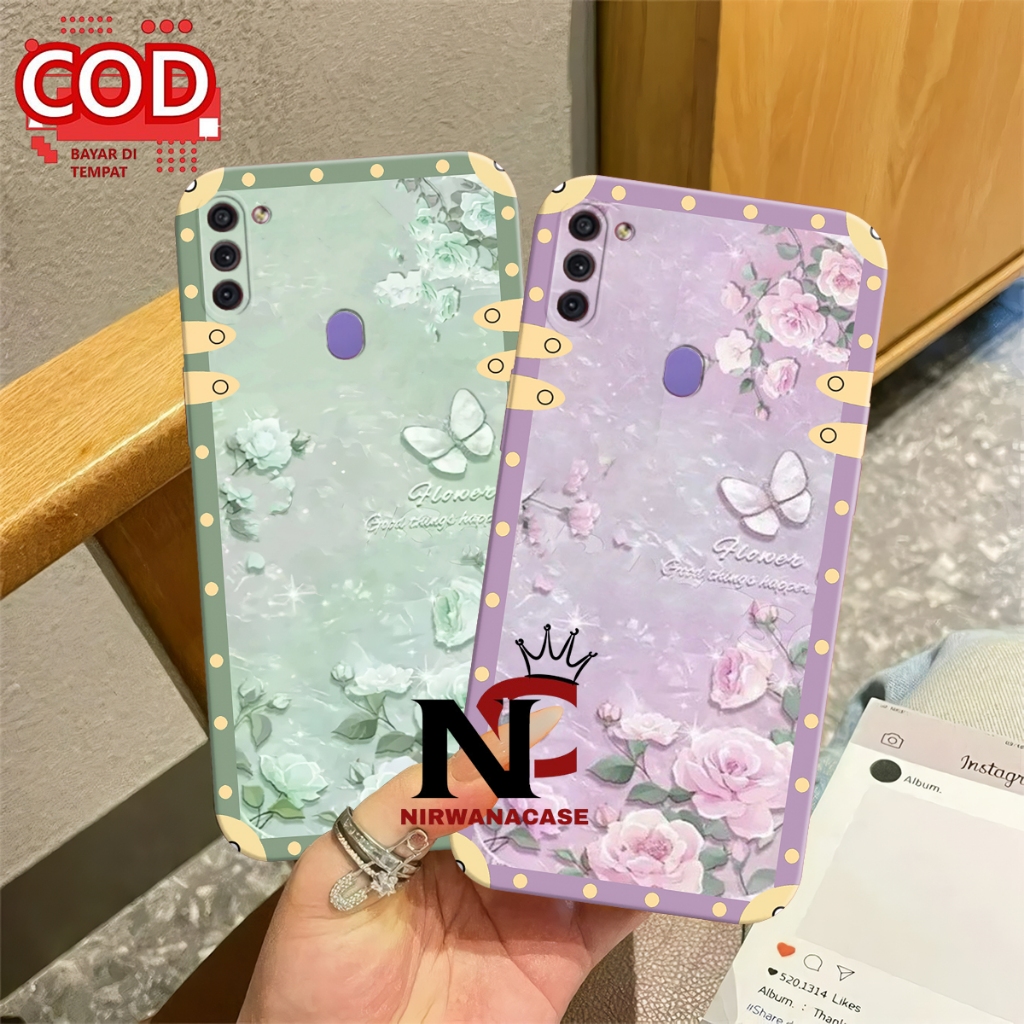 Case Hp Samsung A11 - Casing Samsung M11 Motif Bunga Case Pro Camera Lentur Fashion Case Cewek