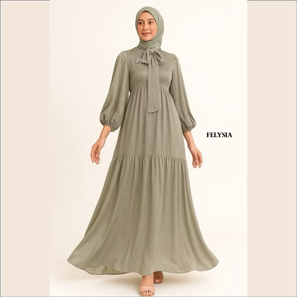 DRESS SILK PREMIUM LEBARAN/BUKBER SAGE DEWASA NO MINUS