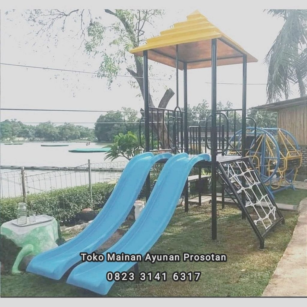 Mainan Perosotan Set Ayunan - Mainan Prosotan Set Ayunan - Perosotan Spiral Besi - Prosotan Spiral B