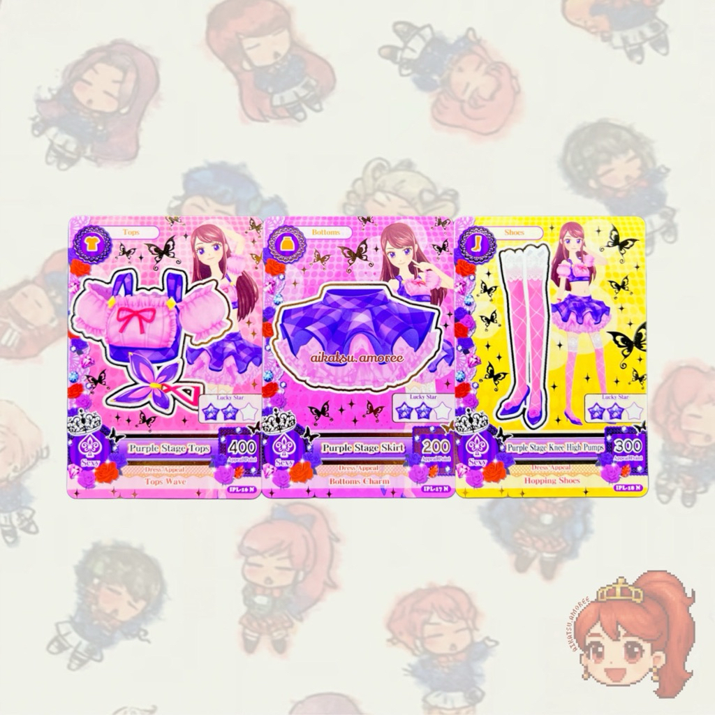 Aikatsu IPL BETA CARD Purple Stage Set Ran Shibuki + ID CARD