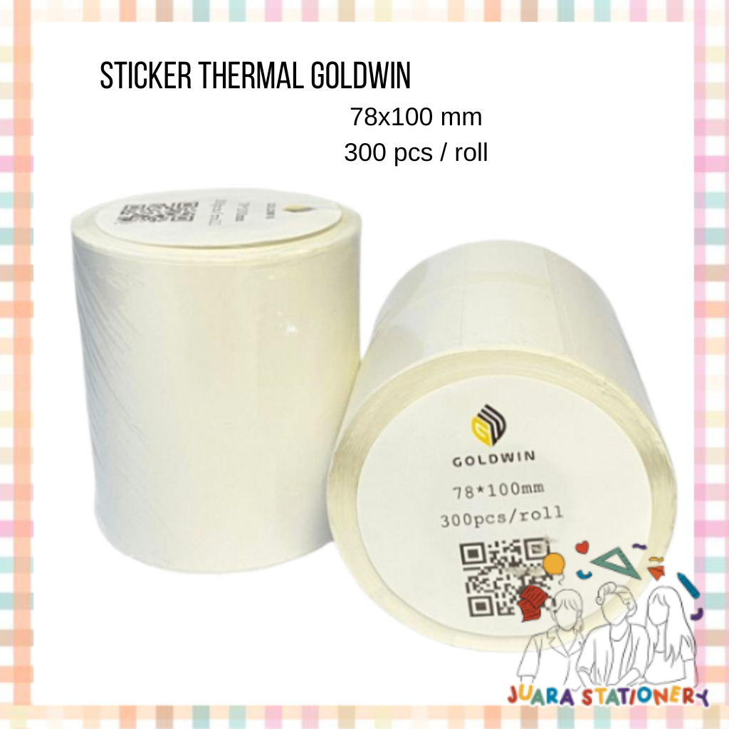 Sticker Thermal Goldwin 78x100 300 pcs / Resi Thermal Sticker Resi