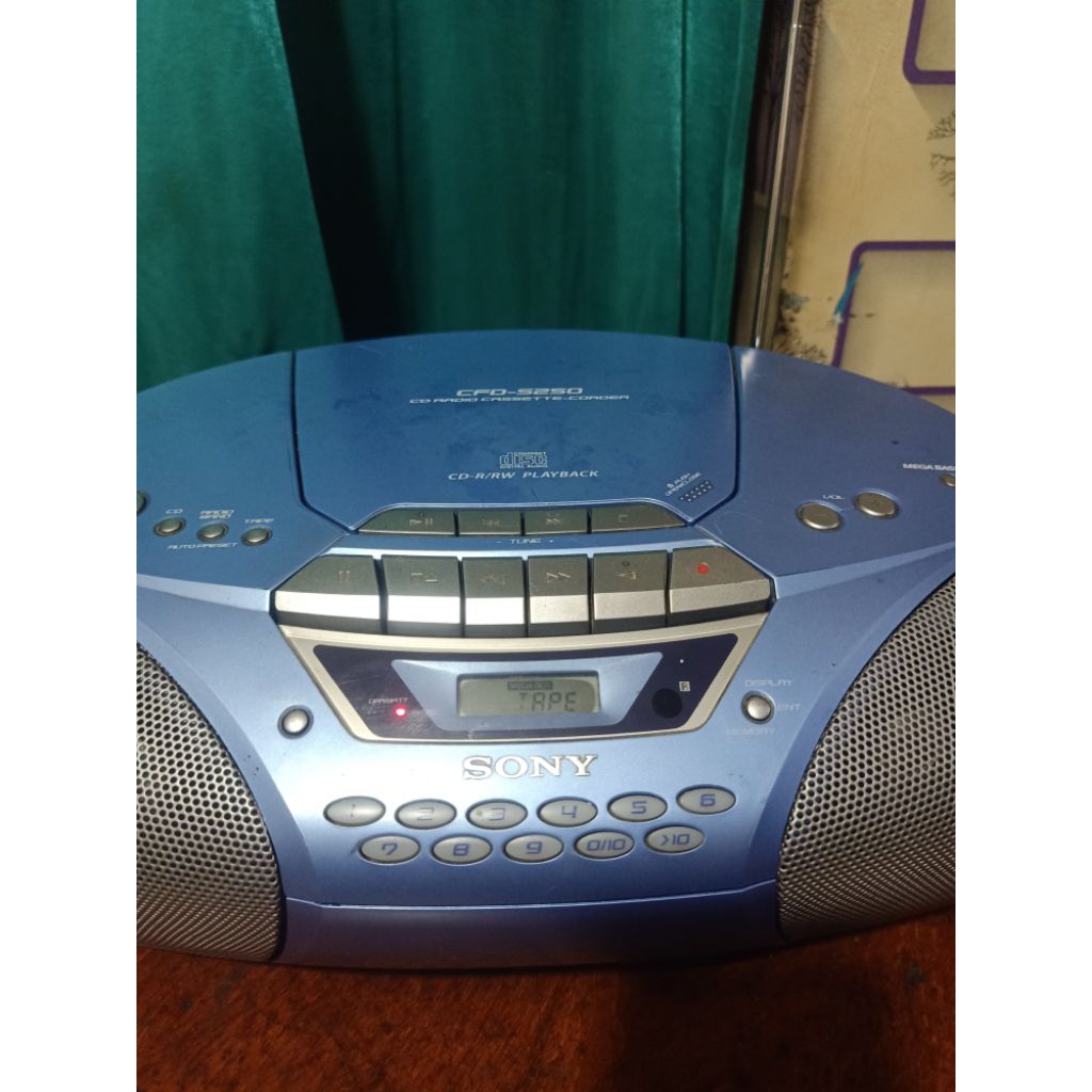 compo bombox sony CFD-S250 digital antik langka radio tape normal cd off baca deskripsi