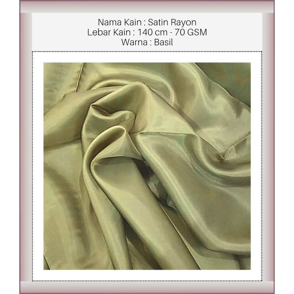 MAURA ATHALYA™ - BRB - Basil - Satin Fabric - Kain Satin - Rayon Fabric - Kain Rayon - Satin Rayon F