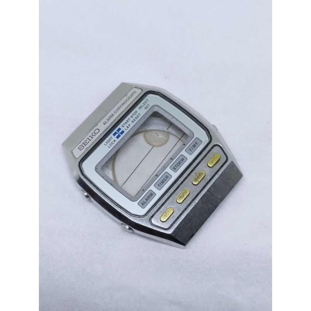 Seiko digital vintage original A547 japan seiko alarm chronograph part case body backcase kaca jam t