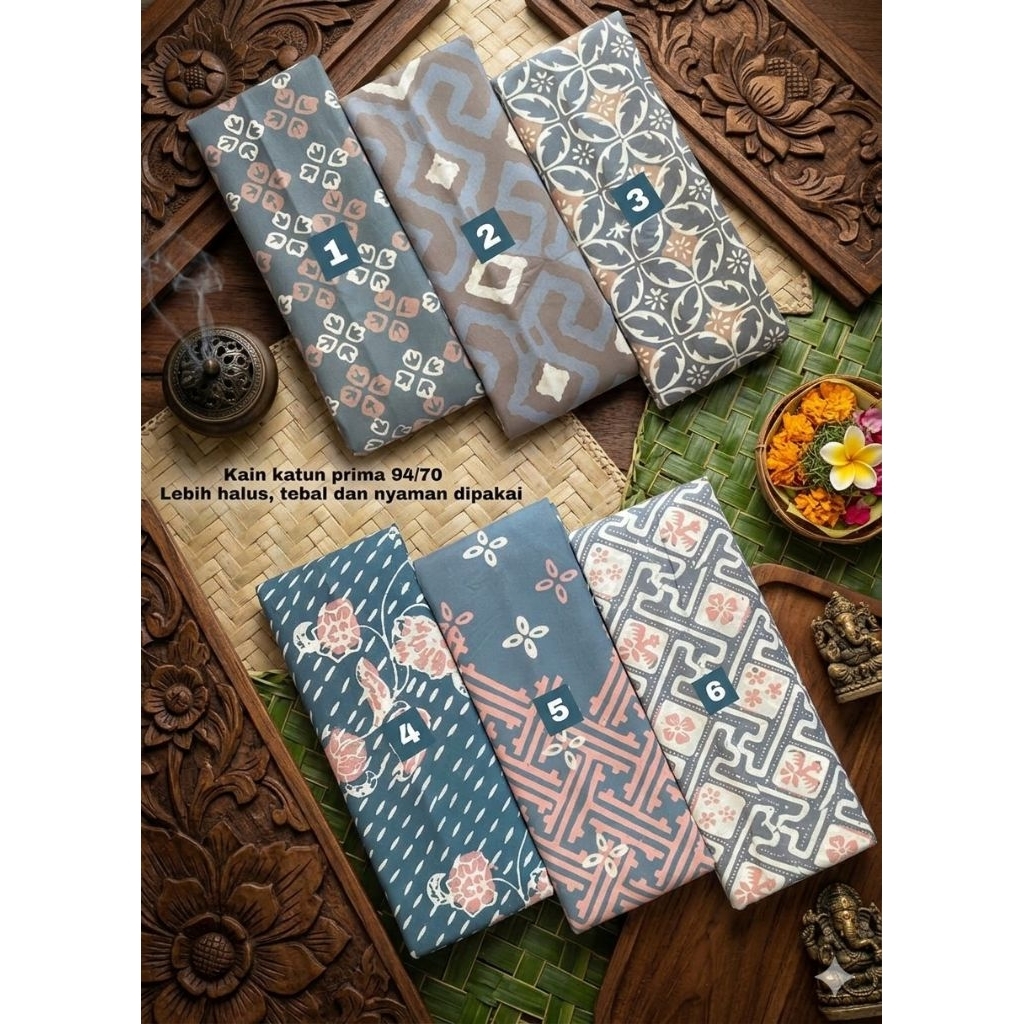 KAIN BATIK CAP CETAK PEKALONGAN, KAIN BATIK JARIK, KAIN BATIK GARUTAN ABU-ABU
