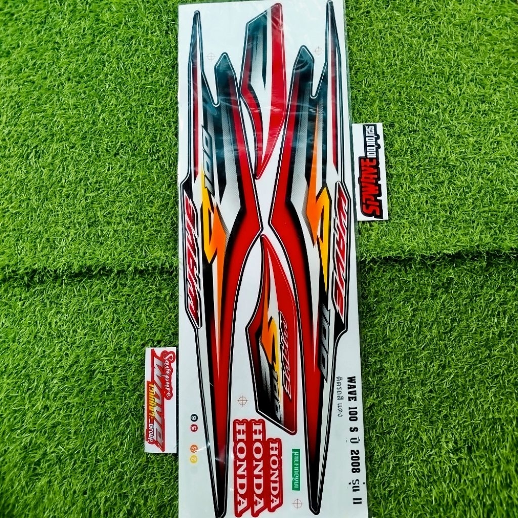 Striping Wave100S Konsep Body Merah Kodak Paper By K-Photo Best Quality Original Thailand Untuk Moto