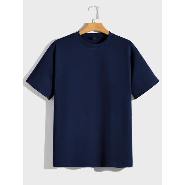 Kaos Polos Biru Dongker Pria Wanita Lengan Pendek