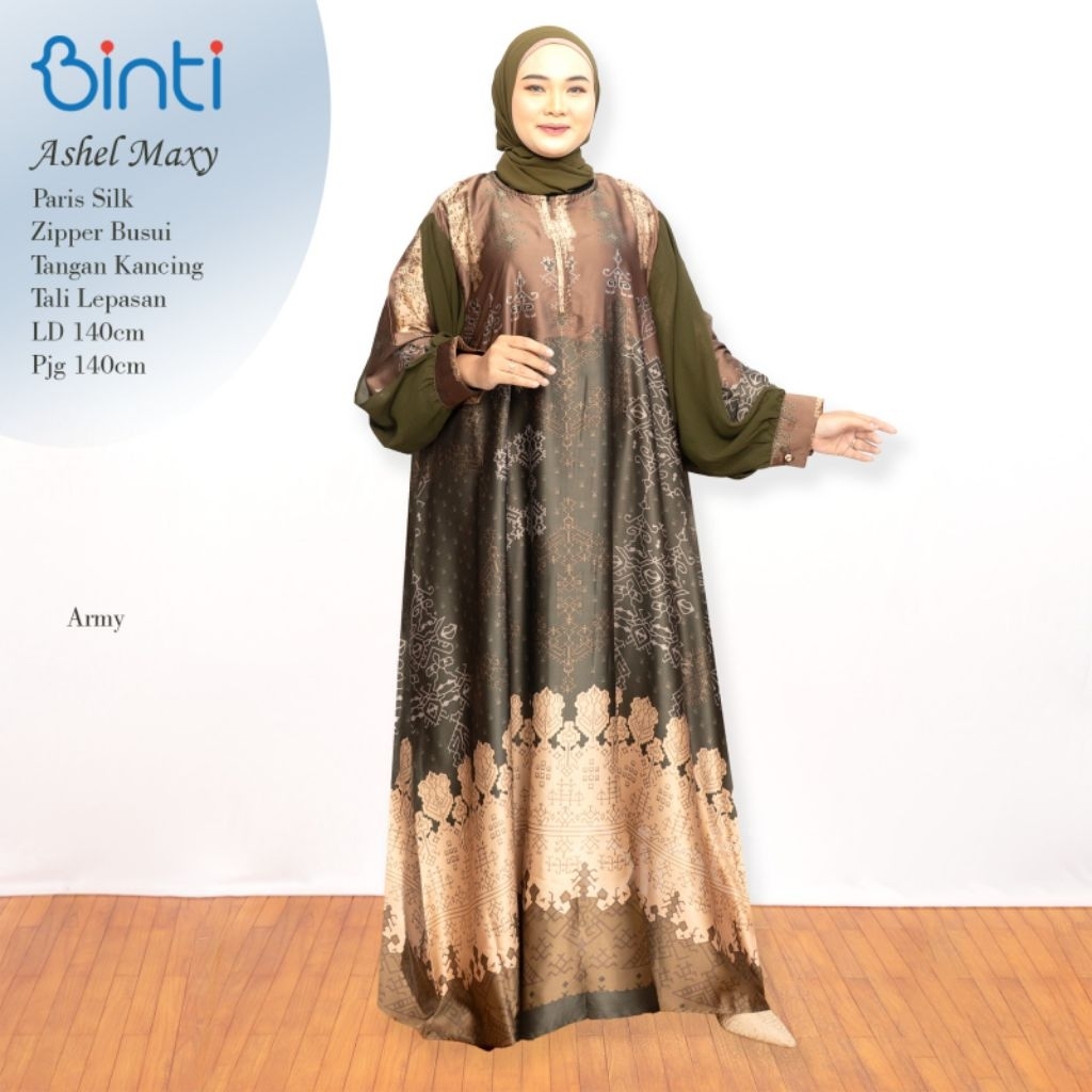 Gamis Bahan Paris Silk Super Jumbo LD 140 ASHELL MAXI