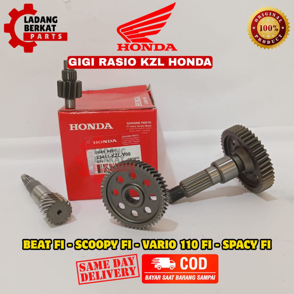 GIGI RASIO / GIGI GARDAN ORIGINAL HONDA KZL | MOTOR BEAT FI, SCOOPY FI, VARIO 110 FI, SPACY FI