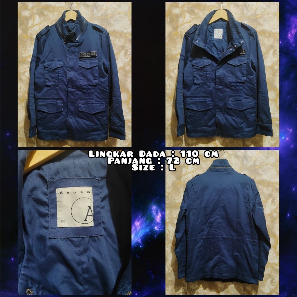Jaket Parka Warna Navy Merk Andew Second Original.