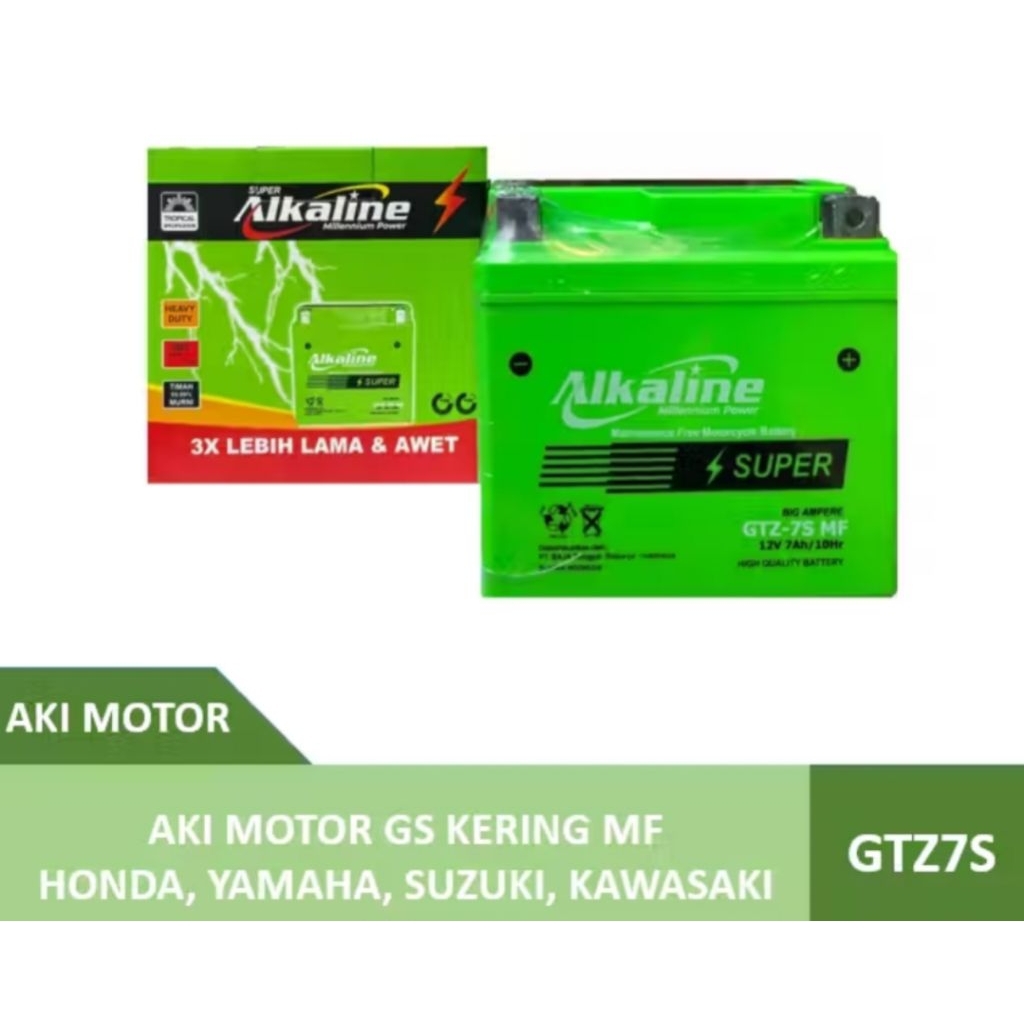 AKI KERING MOTOR ALKALINE GTZ7S SUZUKI: SATRIA FU 150, GSX R 150, GSX S 150, GSX BANDIT
