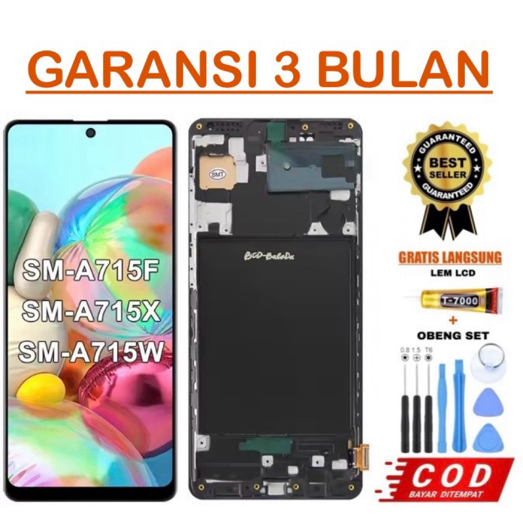 {ORIGINAL} LCD SAMSUNG GALAXY A71 / A715 / A715F FULLSET BLACK