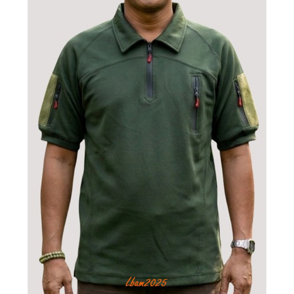 Kaos Tactical BDU Scuba Lengan Pendek Pria Dewasa Motif Polos