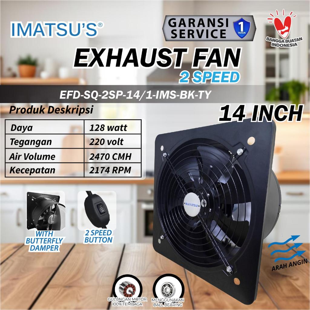 Exhaust Fan 14 Inch Wall Air Duct Booster Fan 14" Inch 2 Speed / Kipas Hexos Dinding Exhaust Fan Ven