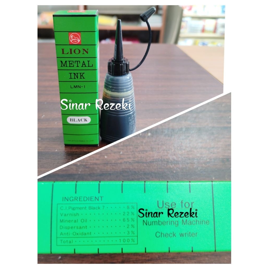1 botol Tinta ceklok LION/tinta ceklok/numbering machine/tinta check writer/lion metal ink