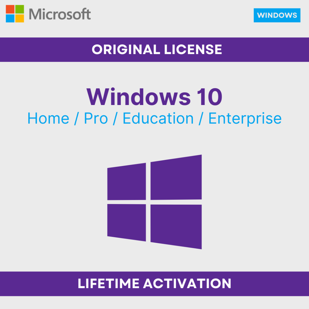Windows 10 Home | Pro | Education | Enterprise - Original Lifetime License