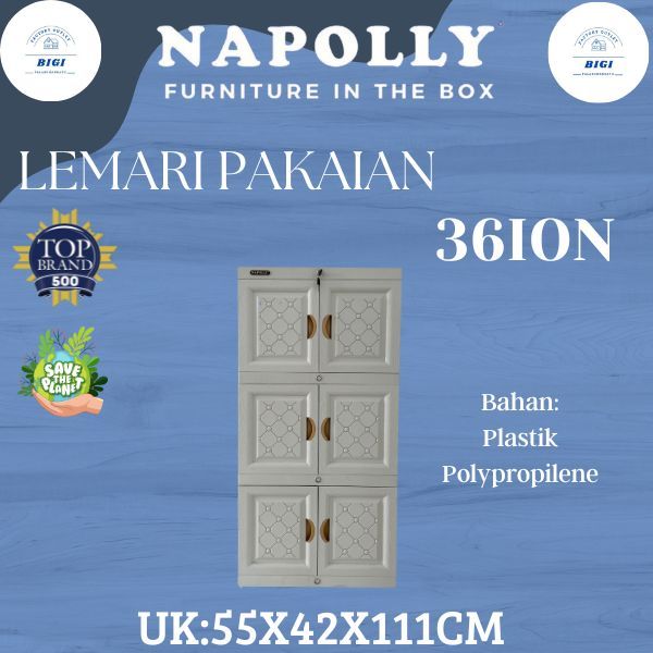 Lemari Minimalis Plastik Napolly 3 Susun