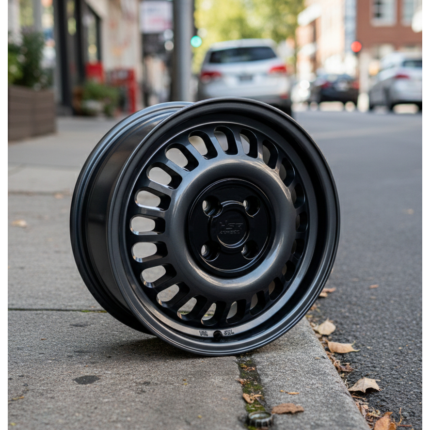 Pelek Mobil Ayla HSR BSI RING 14 LEBAR 6 PCD 4X100 GLOSSY GREY