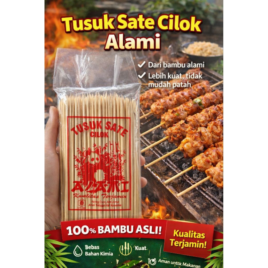 Tusuk Cilok/Pentol/sosis/cilor panjang 15cm isi 180 gr
