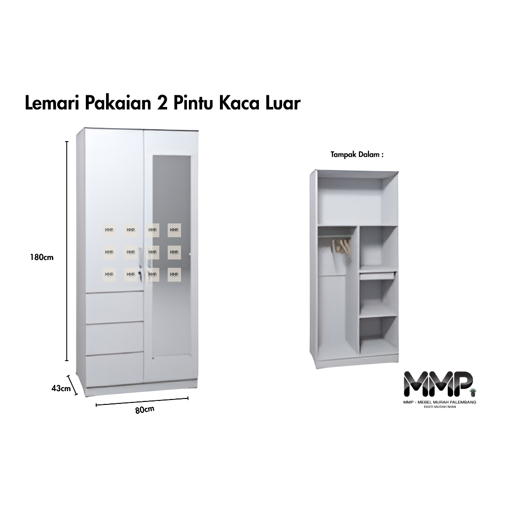 Lemari Pakaian GSTAR Karin / Lemari Pakaian 2 Pintu Minimalis