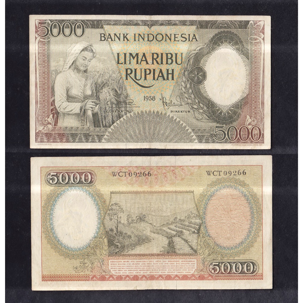 Uang kuno 5000 rupiah  tahun 1958 #seri Pekerja-1