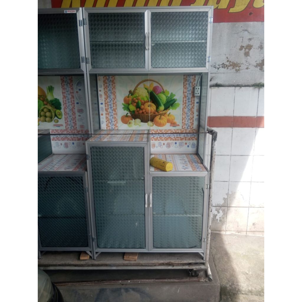 rak piring aluminium 2 susun 2 tingkat