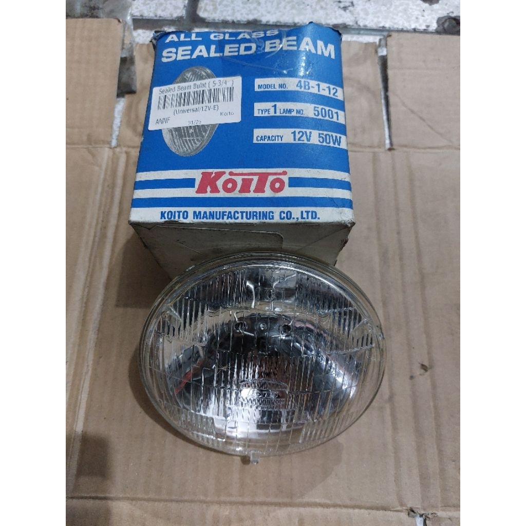 lampu depan sealed beam universal 12v bulat 5-3/4 inchi kaki 2 ( koito orginal )