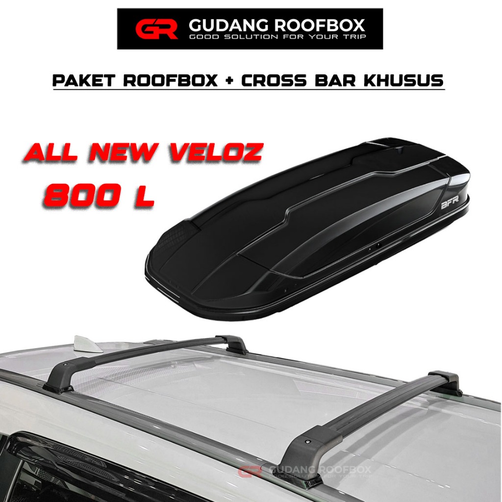 Paket Roof Box RoofBox dan Cross Bar CrossBar Mobil All New Avanza Veloz 2021 2022 2023 2024