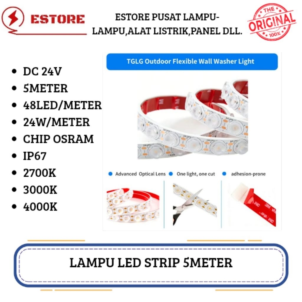 Lampu strip wall washer dc 24v chip osram led spiral wall washer silicon ip67 5meter
