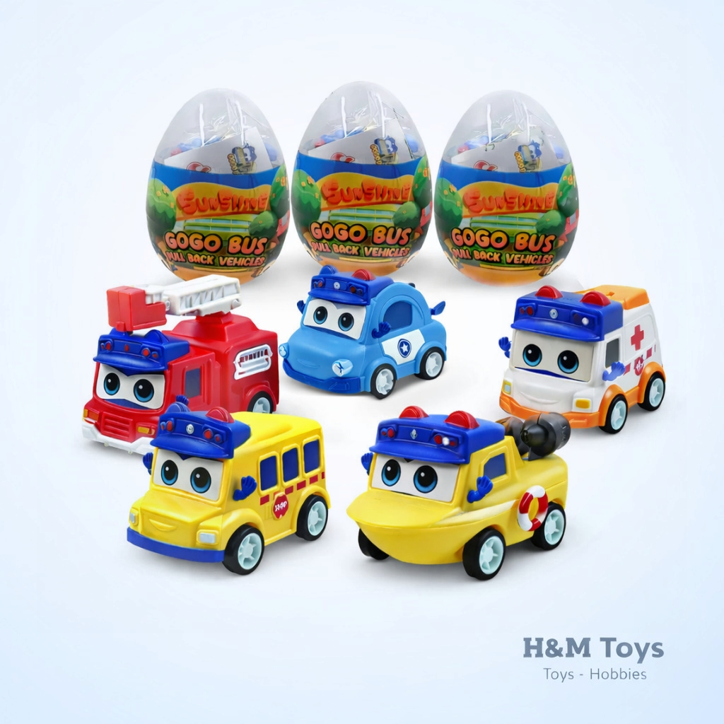 Apolo Gogo Bus Pull Back Vehicle Set 6 Pcs – Mobil Lucu Anak Dorong Mundur - Koleksi