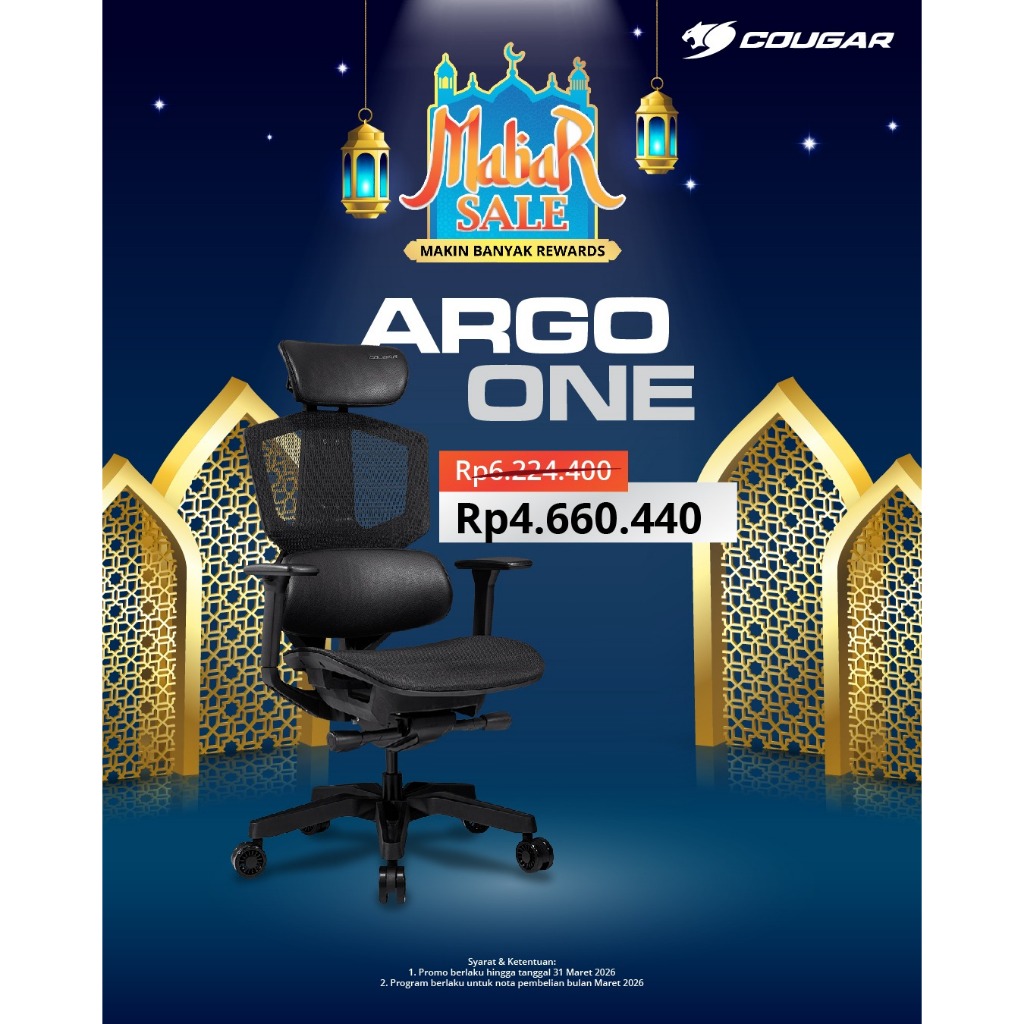 PROMO KURSI ERGONOMIC COUGAR GAMING ARGO ONE - KURSI COUGAR GAMING - KURSI ERGONOMIC