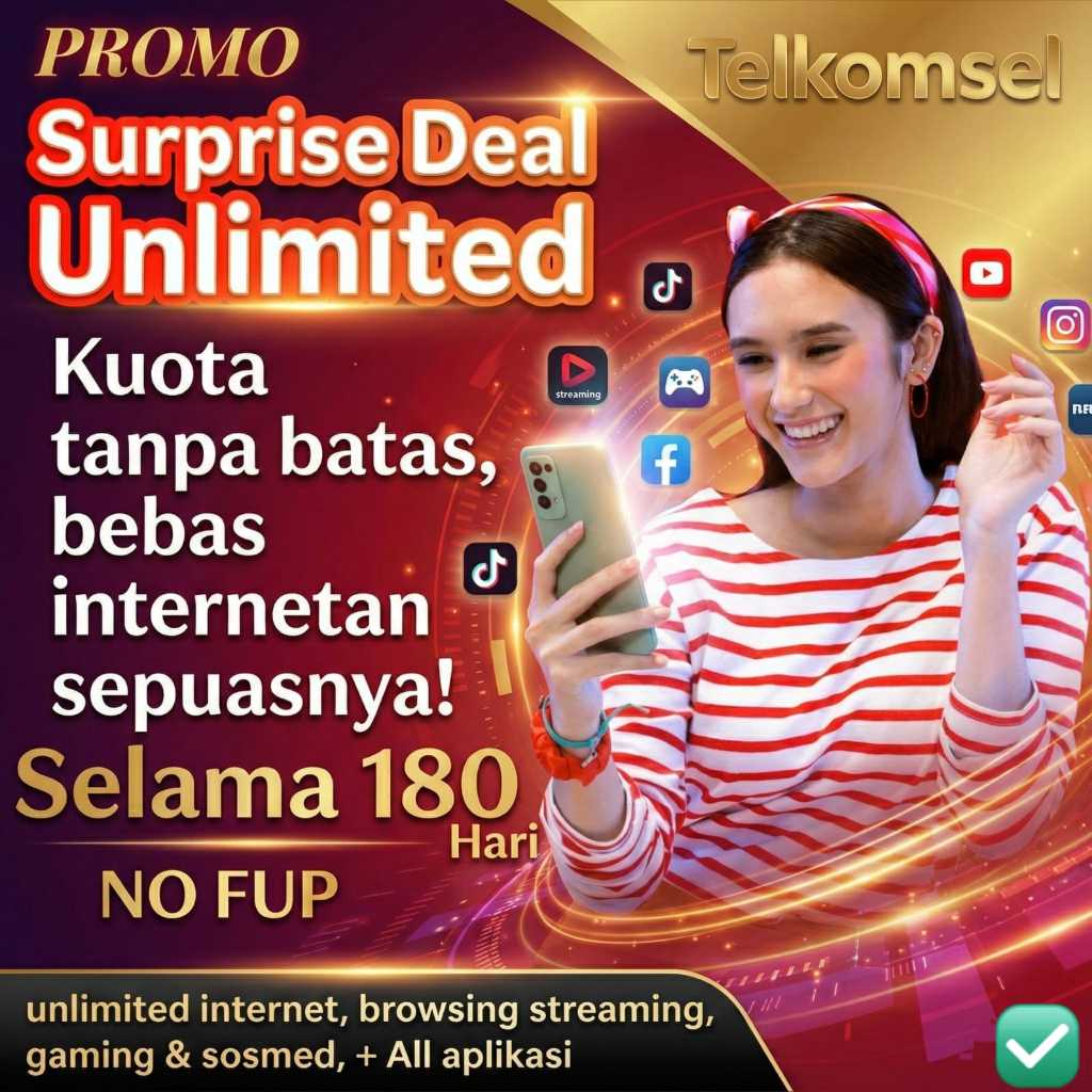 PROMO TEMBAK PAKET KUOTA UNLIMITED KONTRAK NO FUP 180 HARI NO FUP