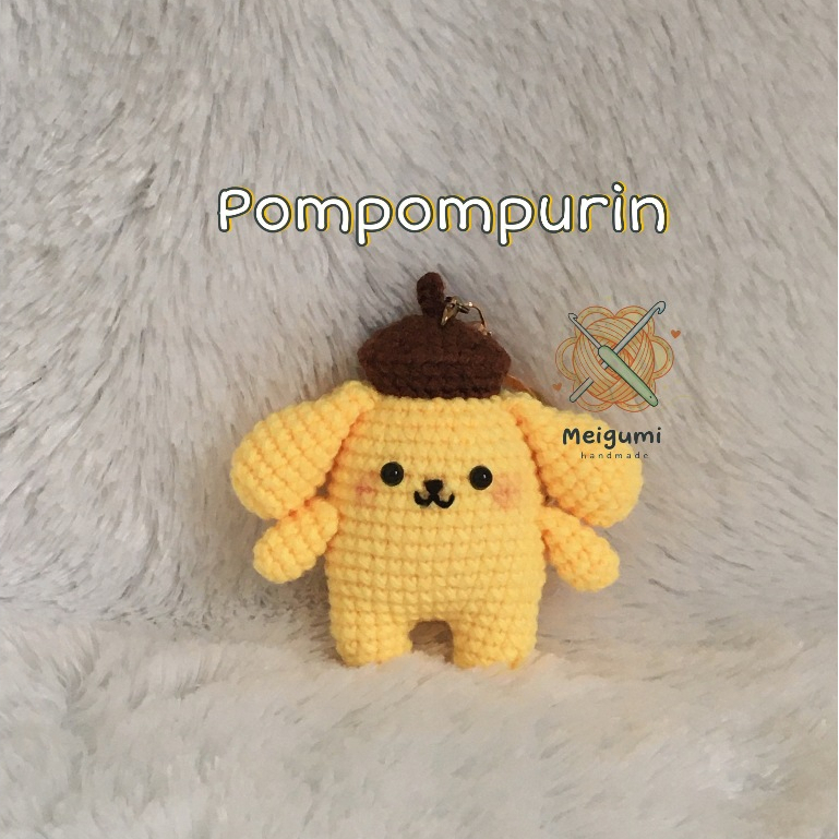 [Ready Stock] Boneka Rajut Pompompurin Sanrio / Amigurumi Pompompurin Sanrio / Rajutan Pompompurin S