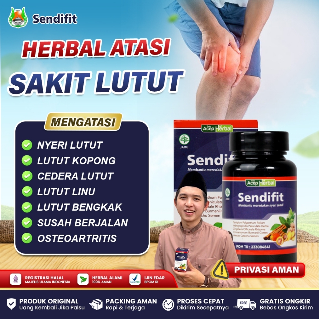 Obat Pelumas Sendi Lutut, Lutut Kaku, Sakit Lutut, Lutut Bengkak, Lutut Berbunyi Kopong - Sendifit
