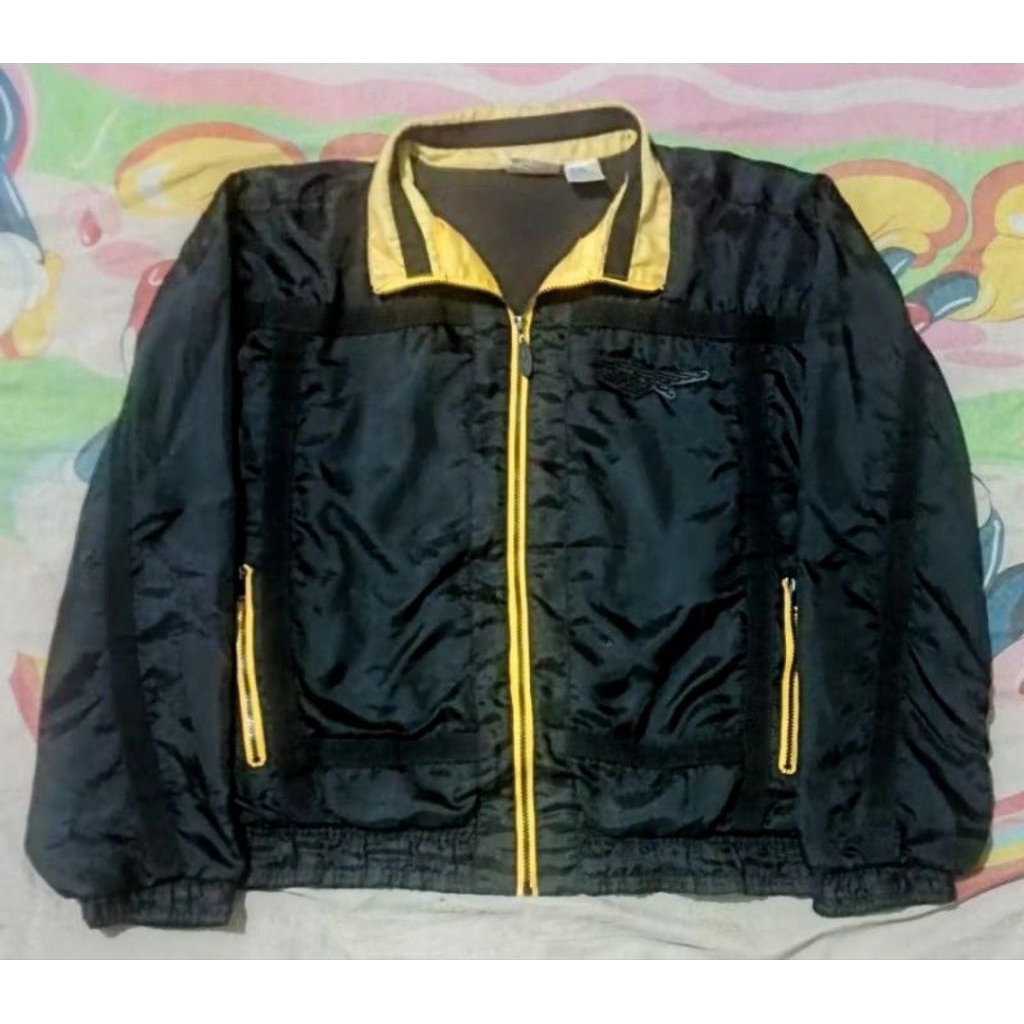 Jaket Windbreaker Casual Vintage Reebok Black On Black