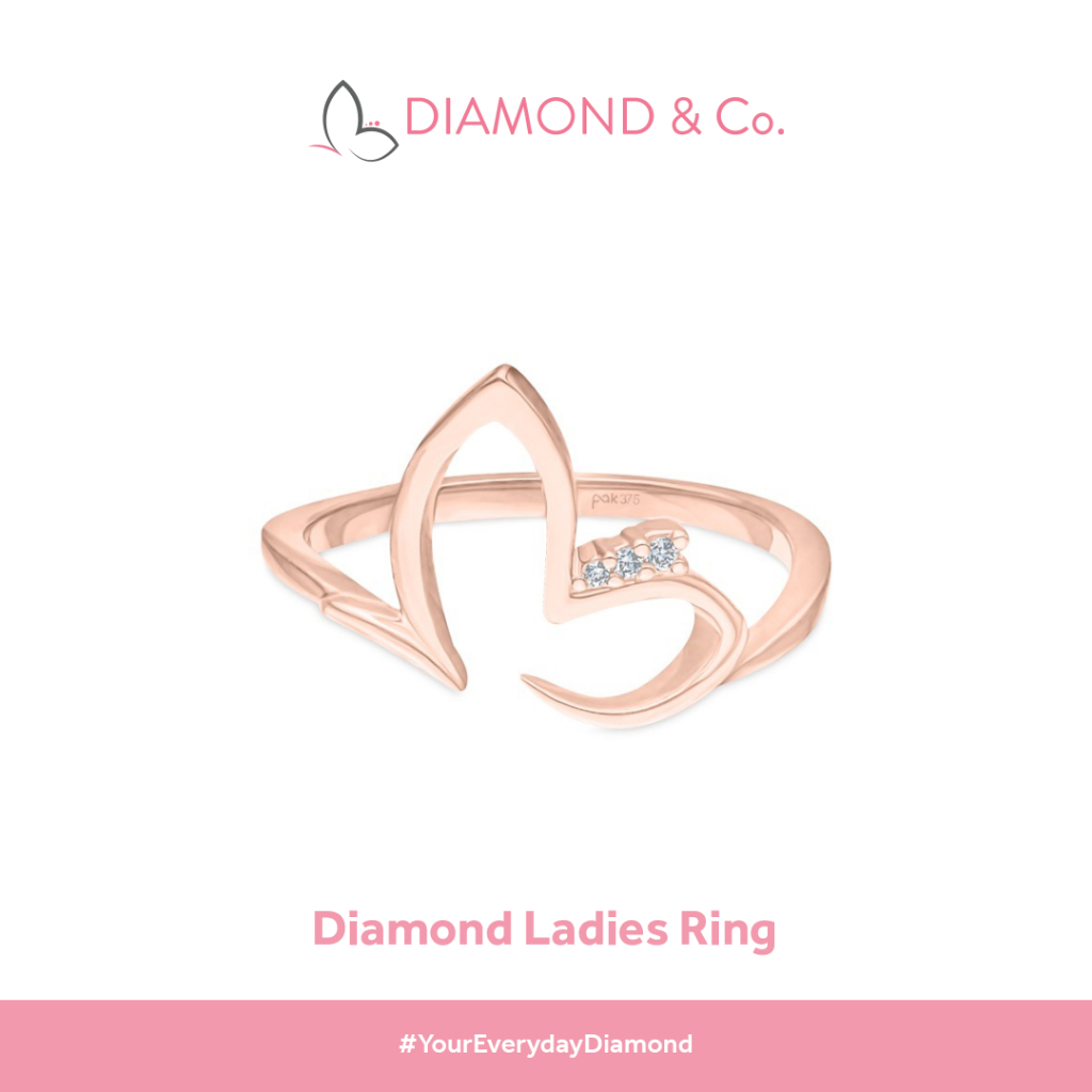 Diamond & Co - Cincin Berlian Wanita Emas 9K DRSS0129