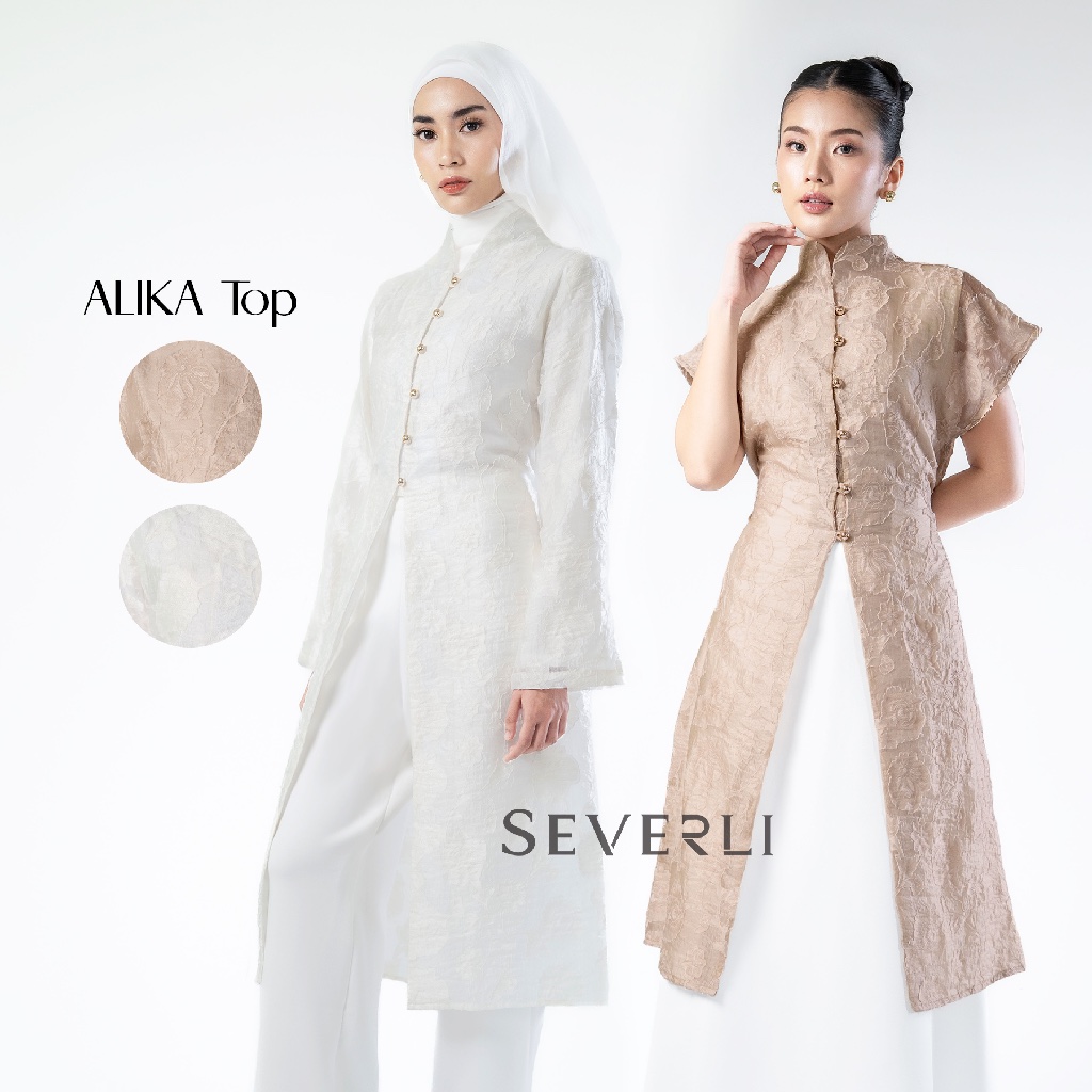 SEVERLI Alika Set 2in1 Inner Outer Long Top | Outer Set Lebaran | Long Outer Wanita Premium | Tunik 