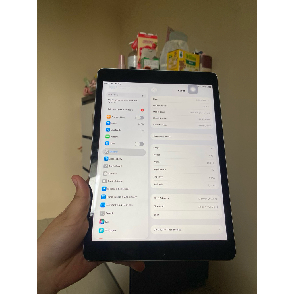 iPad gen 9 64gb + apple pencil (ex ibox)