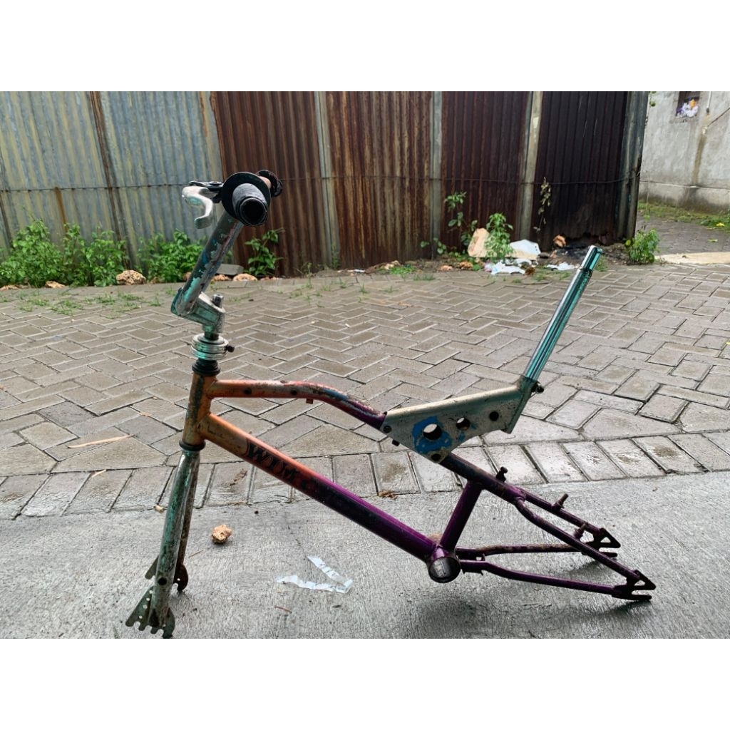 frame set bmx wimcycle metalizer jadul bekas kondisi seperti foto set crank