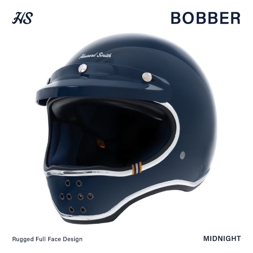 Howard Smith Bobber Retro Helm Full Face - Midnight