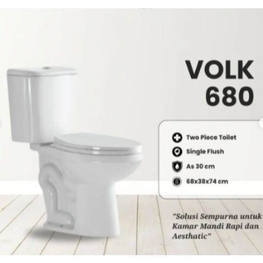 [ INSTANT ] Kloset Duduk Volk Putih Sit Closet Monoblock WC Toilet