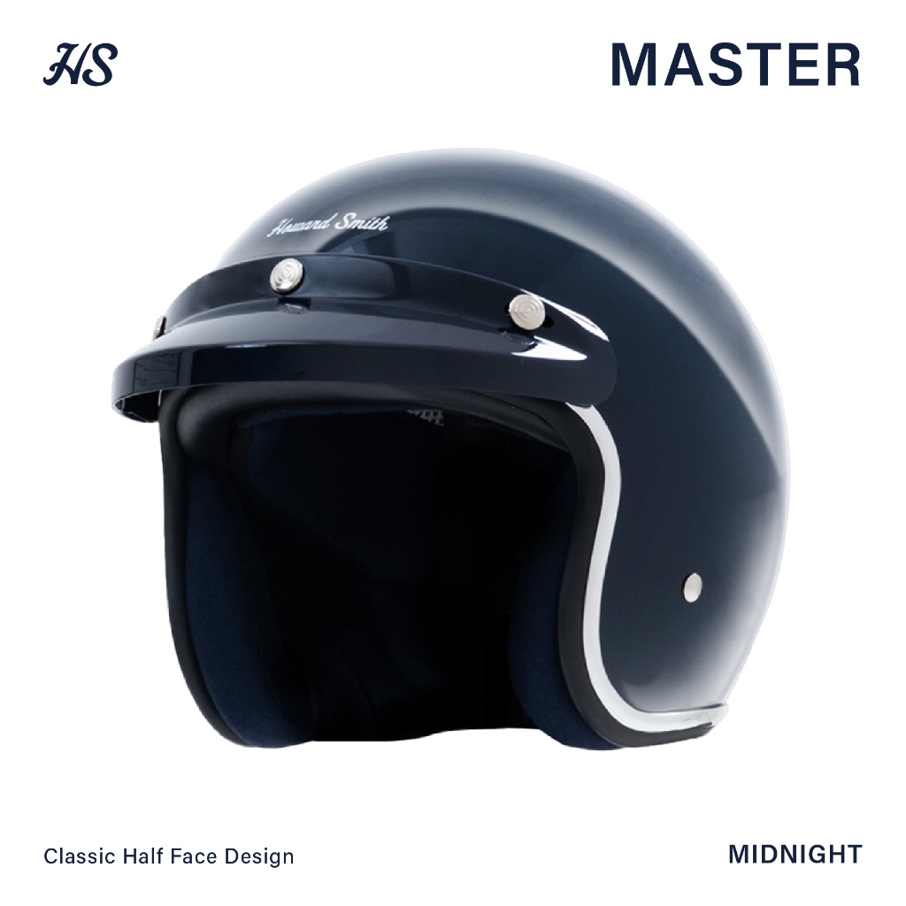 Howard Smith Master Retro Helm Half Face - Midnight