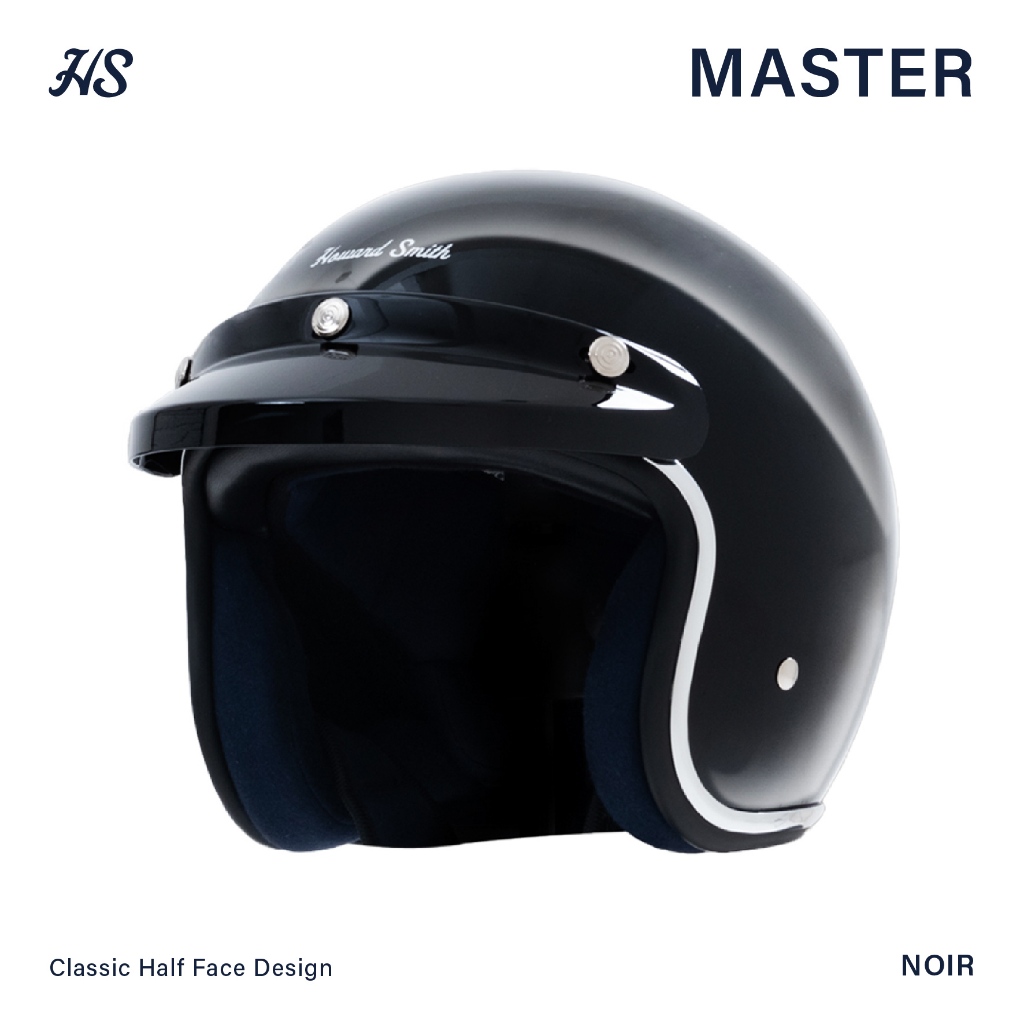 Howard Smith Master Retro Helm Half Face - Noir