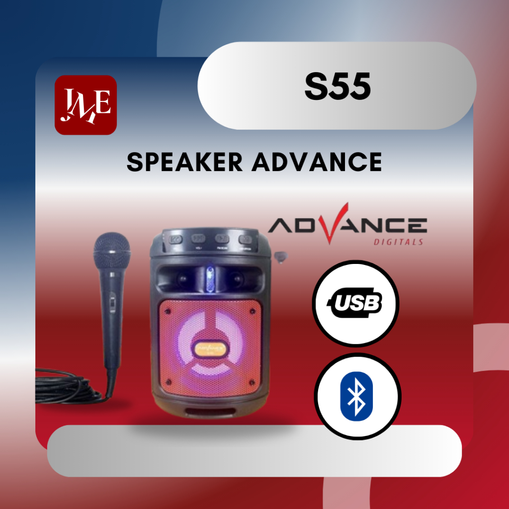 Speaker Advance S-55 S55 Bluetooth Music Box Karaoke
