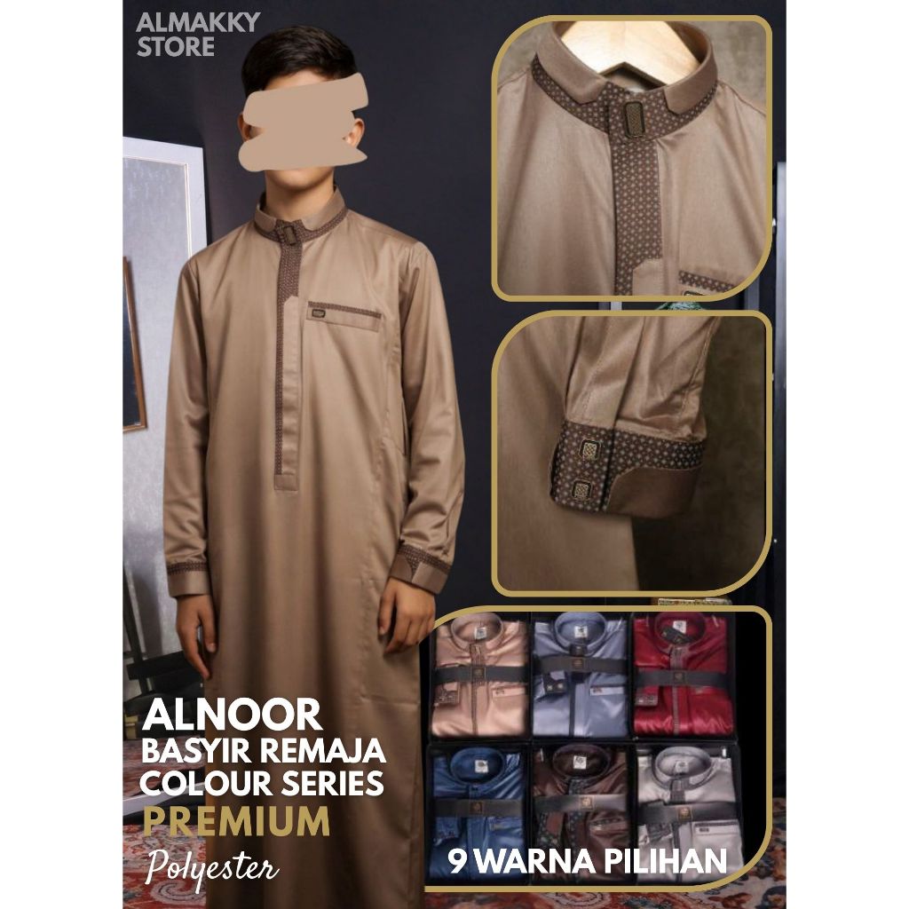 ALNOOR BASYIR REMAJA  -  Jubah Gamis Pria Al Noor Premium Polyester Almakky Store