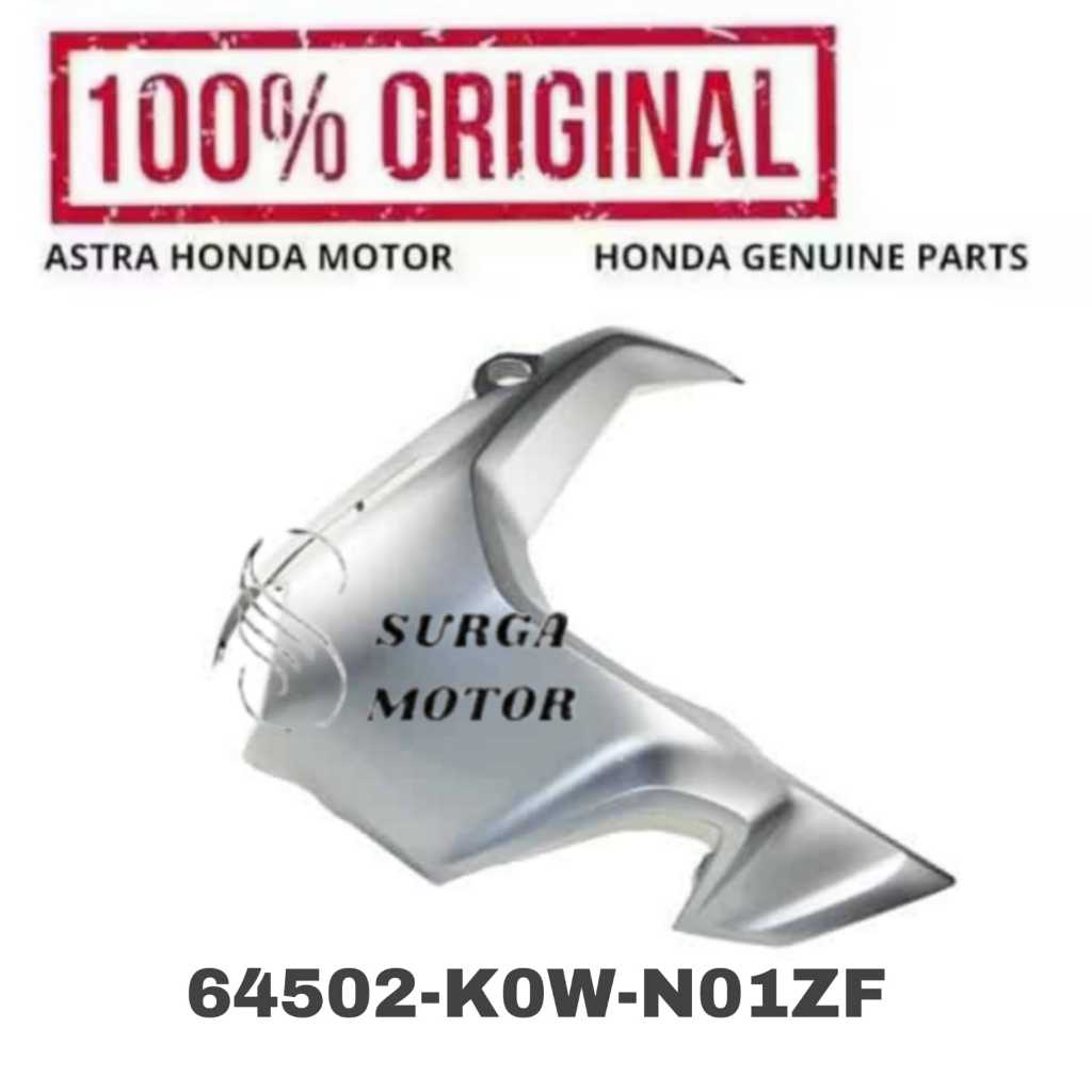 Cover Depan Samping Kiri Silver Perak Motor  ADV 150 2019 2020 2021 2022 64502K0WN01ZF 64502-K0W-N01