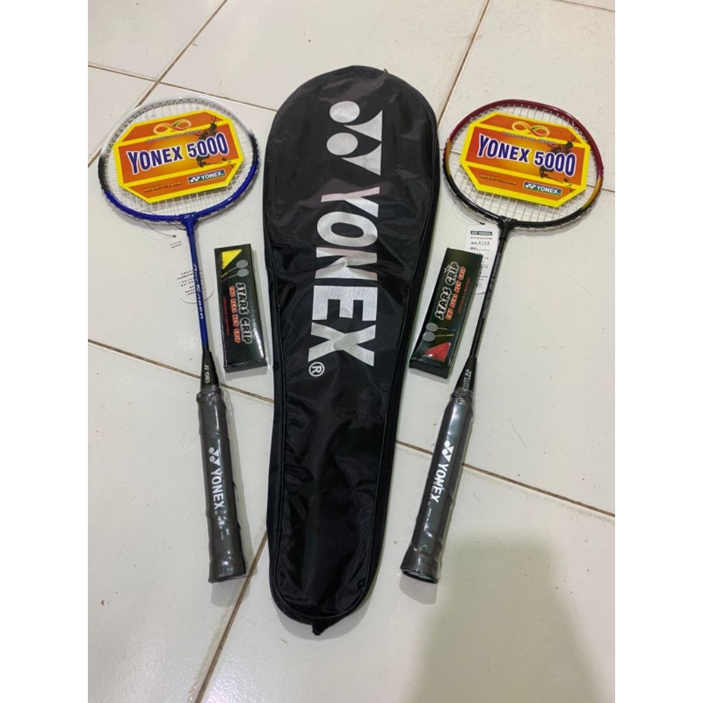 Raket Badminton Sepasang Tarikan 18 lbs ringan dan lentur