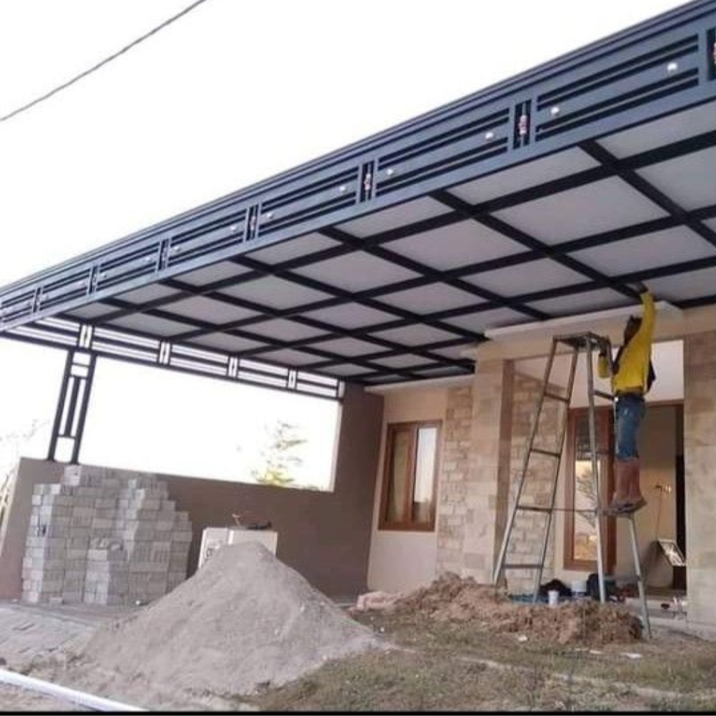 Jasa Pembuatan Kanopi Tenda Minimalis Modern – Pasang Kanopi Baja Ringan & Hollow Galvanis Tahan Kar